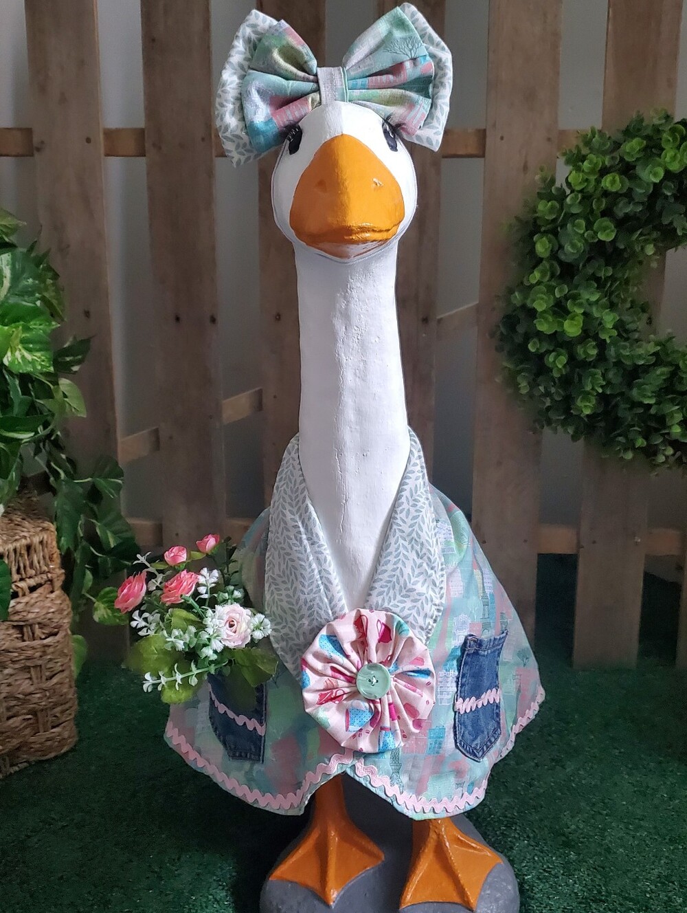 Porch Goose Outfit with Bow  Eiffel Tower Print
